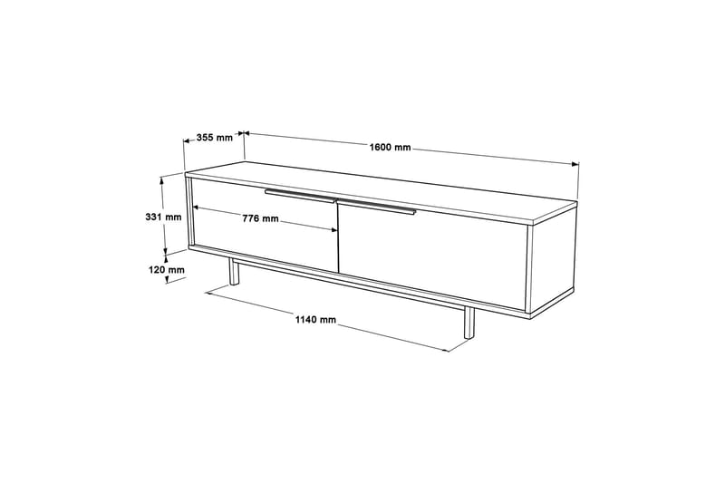 Munish Tv-bänk 160 cm Ek/Valnöt - Möbler - Vardagsrum - Tv-möbler & mediamöbler - Tv-bänkar