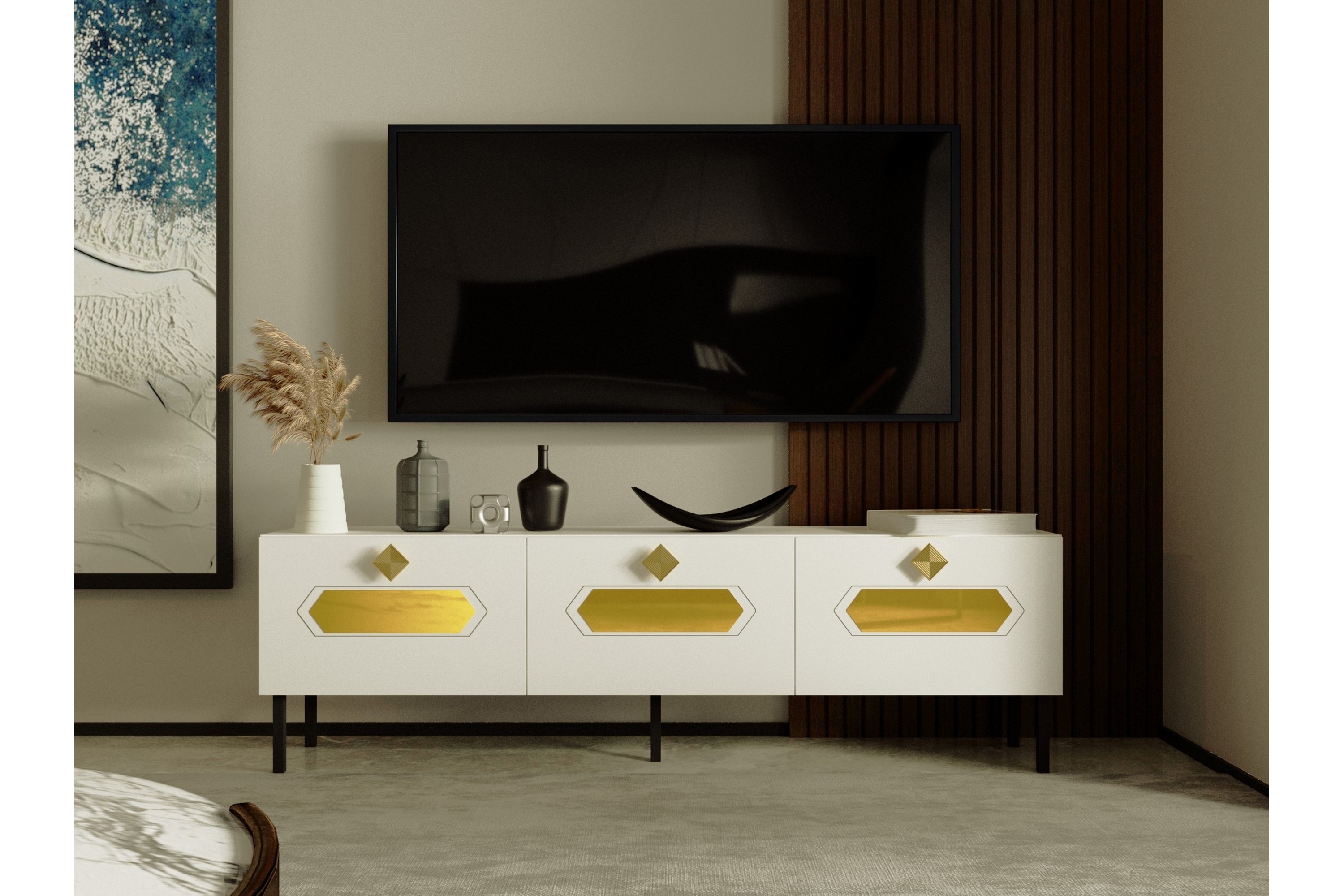 Najis Tv-bänk 150 cm Guld - Tv-bänkar