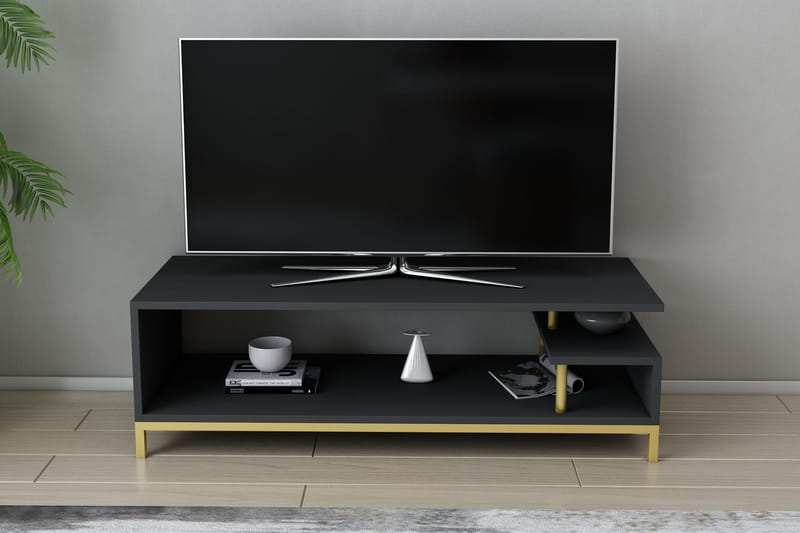 OBURUS Tv-bänk 120x37,6 cm Guld - Möbler - Vardagsrum - Tv-möbler & mediamöbler - Tv-bänkar