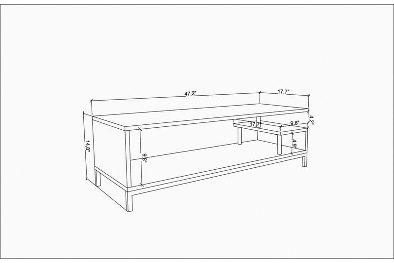 OBURUS Tv-bänk 120x37,6 cm Vit - Möbler - Vardagsrum - Tv-möbler & mediamöbler - Tv-bänkar