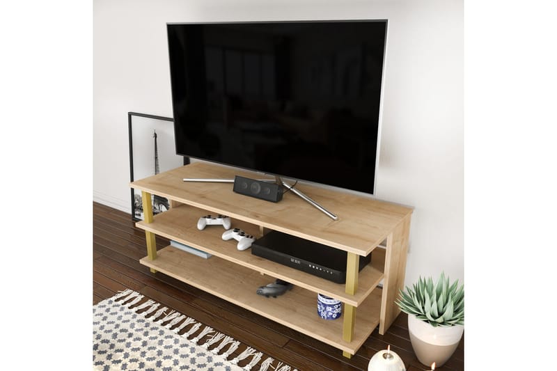 OBURUS Tv-bänk 120x47,4 cm Guld - Möbler - Vardagsrum - Tv-möbler & mediamöbler - Tv-bänkar