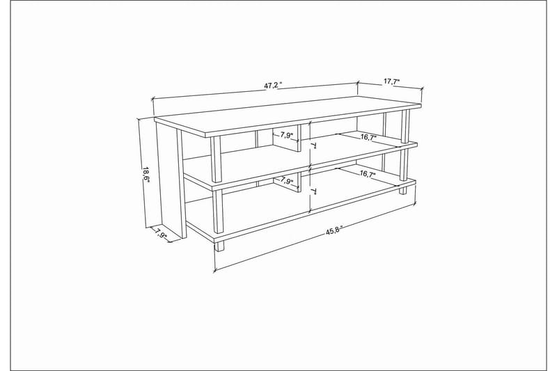 OBURUS Tv-bänk 120x47,4 cm Guld - Möbler - Vardagsrum - Tv-möbler & mediamöbler - Tv-bänkar