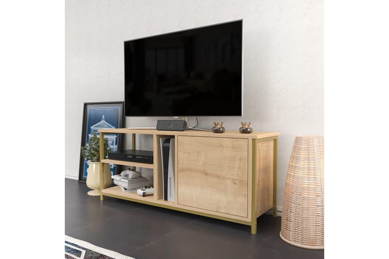 OBURUS Tv-bänk 120x50,8 cm Guld - Möbler - Vardagsrum - Tv-möbler & mediamöbler - Tv-bänkar