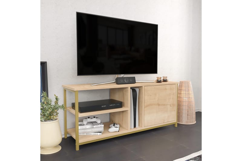 OBURUS Tv-bänk 120x50,8 cm Guld - Möbler - Vardagsrum - Tv-möbler & mediamöbler - Tv-bänkar