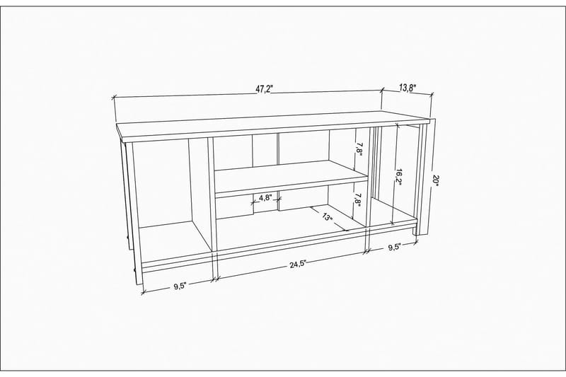 OBURUS Tv-bänk 120x50,8 cm Svart - Möbler - Vardagsrum - Tv-möbler & mediamöbler - Tv-bänkar