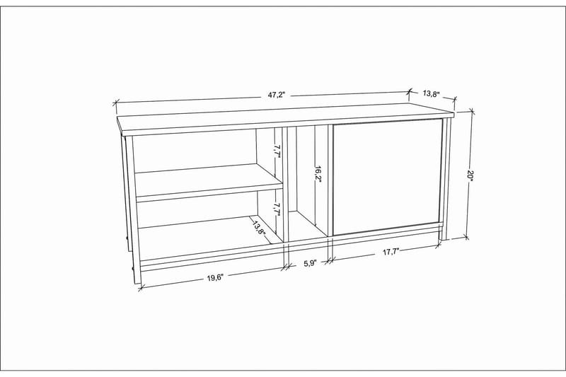 OBURUS Tv-bänk 120x50,8 cm Svart - Möbler - Vardagsrum - Tv-möbler & mediamöbler - Tv-bänkar