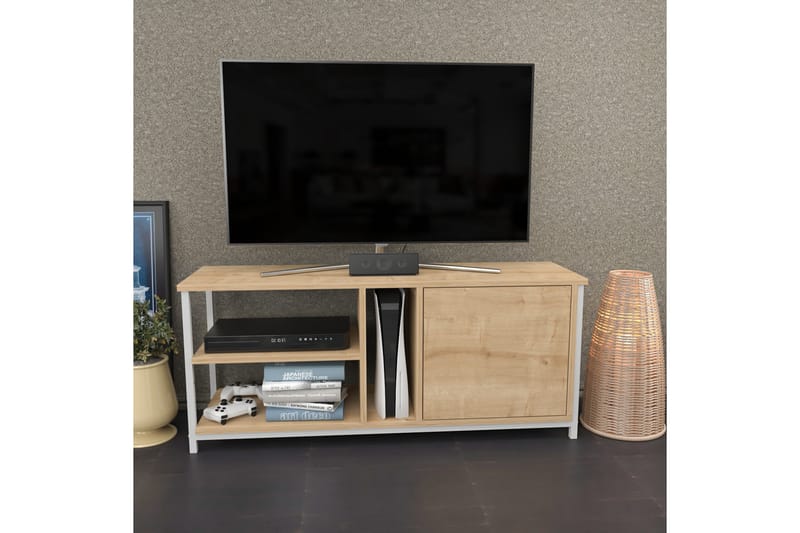 OBURUS Tv-bänk 120x50,8 cm Vit - Möbler - Vardagsrum - Tv-möbler & mediamöbler - Tv-bänkar