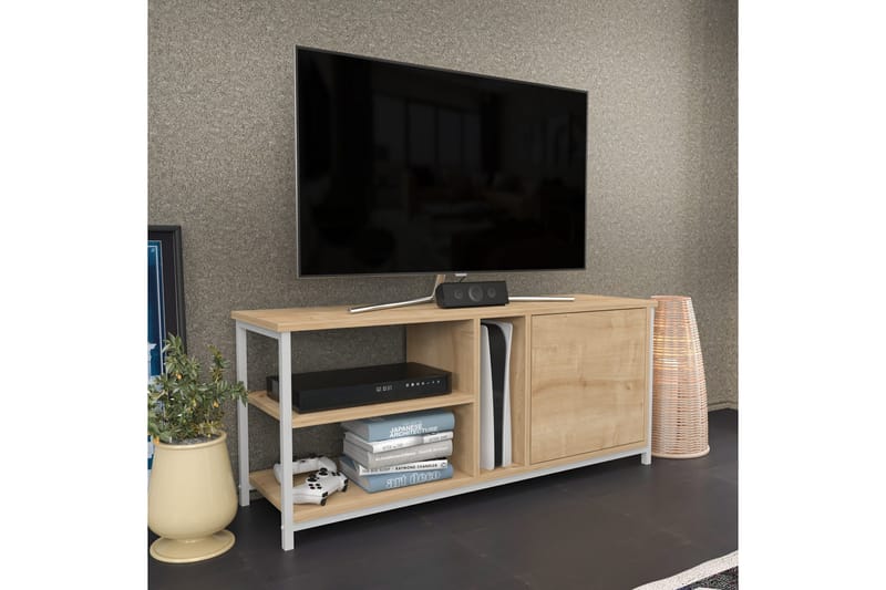 OBURUS Tv-bänk 120x50,8 cm Vit - Möbler - Vardagsrum - Tv-möbler & mediamöbler - Tv-bänkar