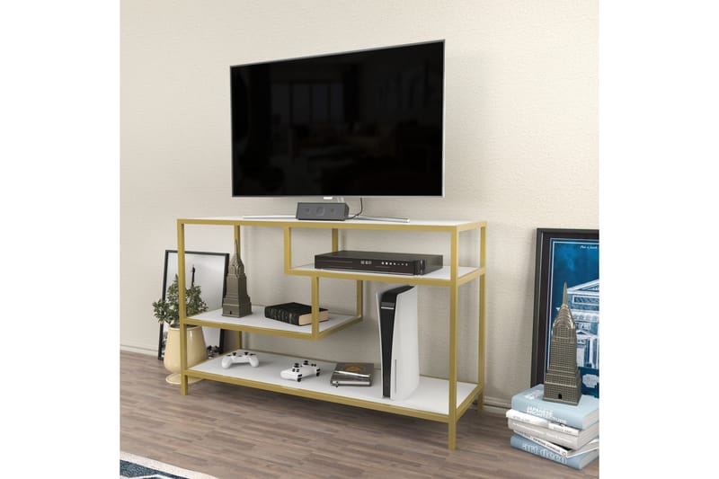 OBURUS Tv-bänk 120x75 cm Guld - Möbler - Vardagsrum - Tv-möbler & mediamöbler - Tv-bänkar