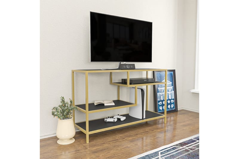 OBURUS Tv-bänk 120x75 cm Guld - Möbler - Vardagsrum - Tv-möbler & mediamöbler - Tv-bänkar