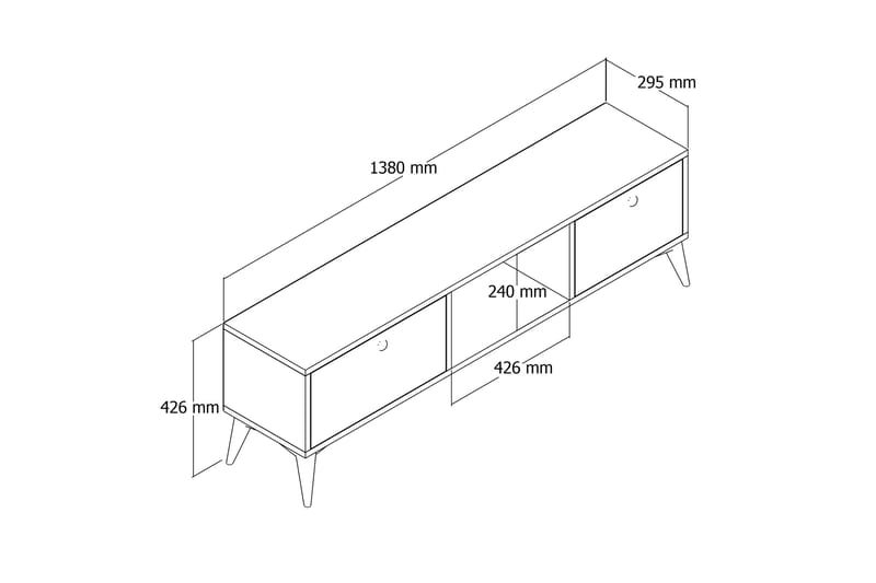 OBURUS Tv-bänk 138x42,6 cm Brun - Möbler - Vardagsrum - Tv-möbler & mediamöbler - Tv-bänkar