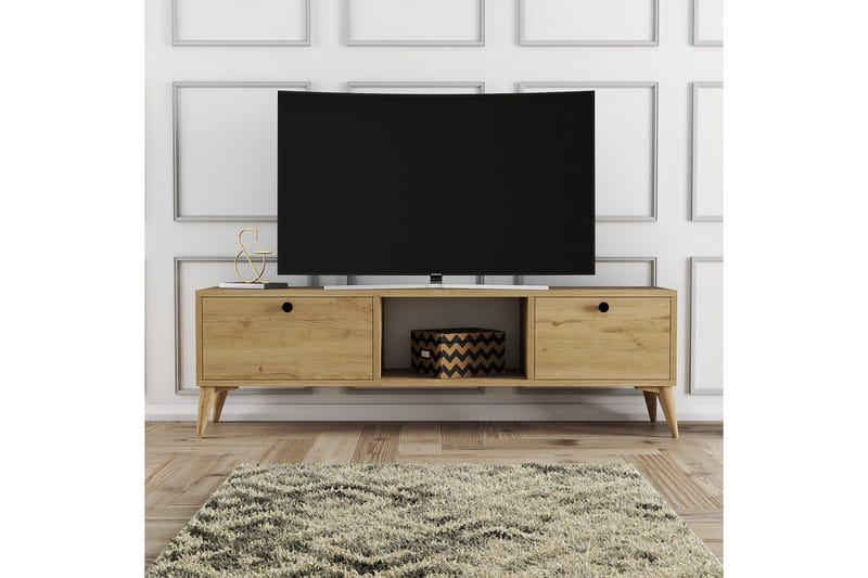 OBURUS Tv-bänk 138x42,6 cm Brun - Möbler - Vardagsrum - Tv-möbler & mediamöbler - Tv-bänkar