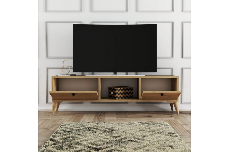 OBURUS Tv-bänk 138x42,6 cm Brun - Möbler - Vardagsrum - Tv-möbler & mediamöbler - Tv-bänkar