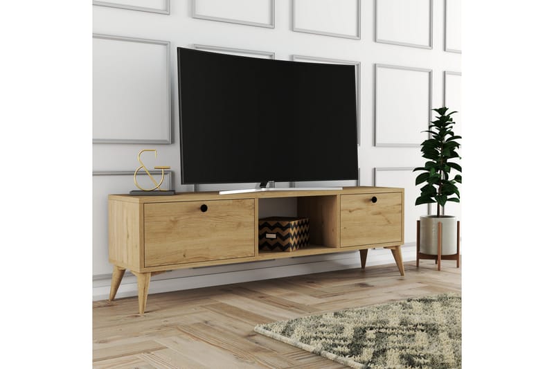 OBURUS Tv-bänk 138x42,6 cm Brun - Möbler - Vardagsrum - Tv-möbler & mediamöbler - Tv-bänkar