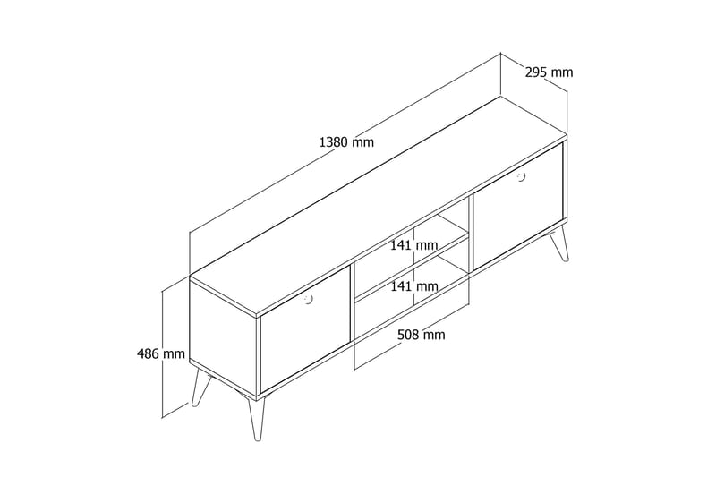 OBURUS Tv-bänk 138x42,6 cm Brun - Möbler - Vardagsrum - Tv-möbler & mediamöbler - Tv-bänkar