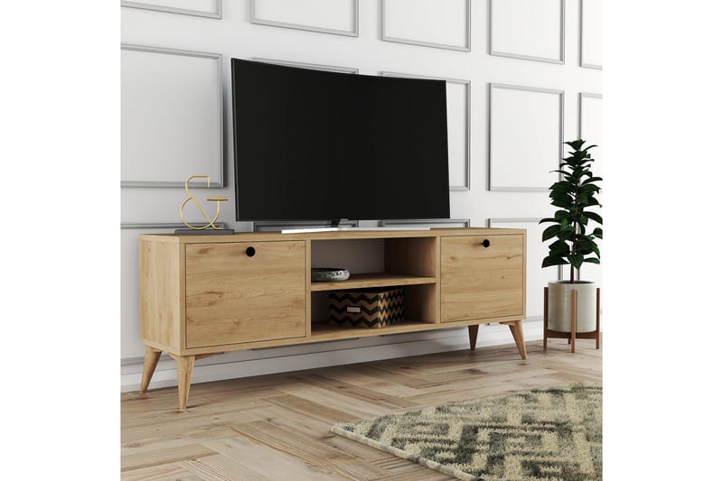 OBURUS Tv-bänk 138x42,6 cm Brun - Möbler - Vardagsrum - Tv-möbler & mediamöbler - Tv-bänkar