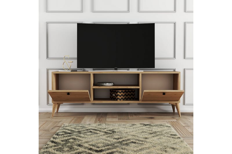 OBURUS Tv-bänk 138x42,6 cm Brun - Möbler - Vardagsrum - Tv-möbler & mediamöbler - Tv-bänkar