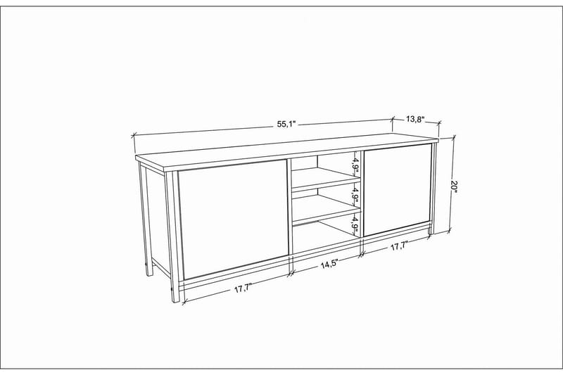 OBURUS Tv-bänk 140x50,8 cm Brun - Möbler - Vardagsrum - Tv-möbler & mediamöbler - Tv-bänkar