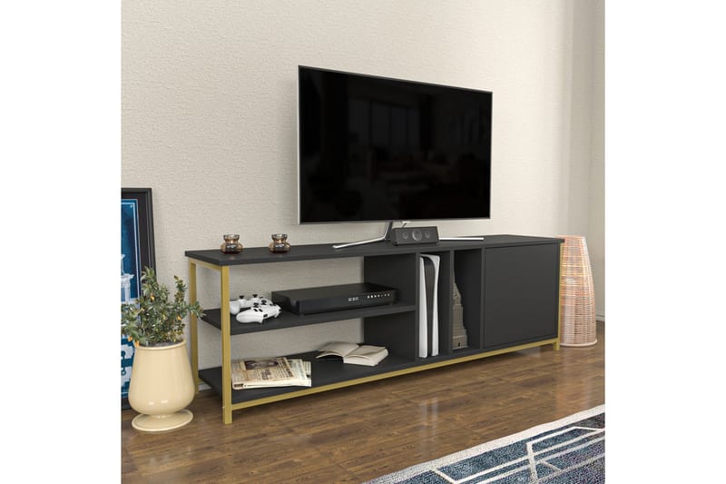 OBURUS Tv-bänk 140x50,8 cm Guld - Möbler - Vardagsrum - Tv-möbler & mediamöbler - Tv-bänkar