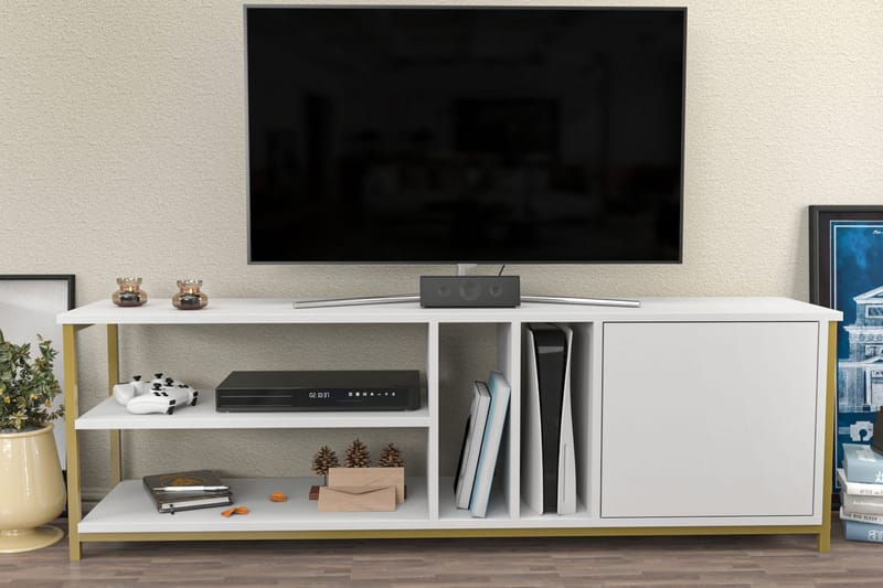 OBURUS Tv-bänk 140x50,8 cm Guld - Möbler - Vardagsrum - Tv-möbler & mediamöbler - Tv-bänkar