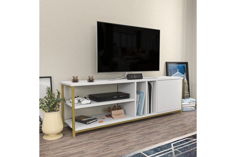 OBURUS Tv-bänk 140x50,8 cm Guld - Möbler - Vardagsrum - Tv-möbler & mediamöbler - Tv-bänkar