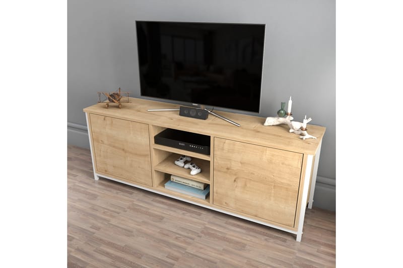 OBURUS Tv-bänk 140x50,8 cm Vit - Möbler - Vardagsrum - Tv-möbler & mediamöbler - Tv-bänkar