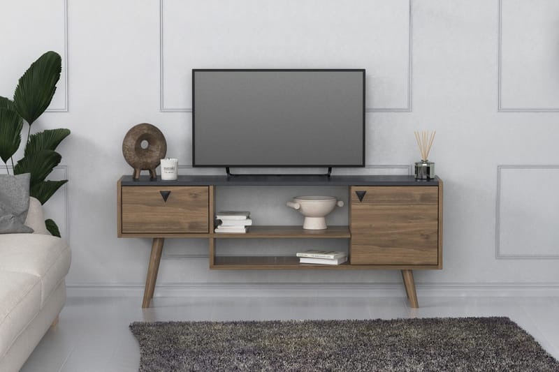 OBURUS Tv-bänk 140x55 cm Antracit - Möbler - Vardagsrum - Tv-möbler & mediamöbler - Tv-bänkar