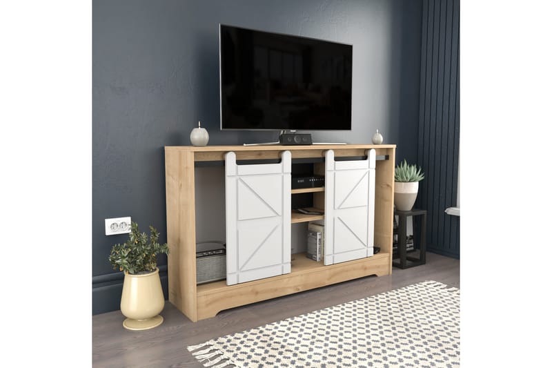 OBURUS Tv-bänk 140x85 cm Brun - Möbler - Vardagsrum - Tv-möbler & mediamöbler - Tv-bänkar