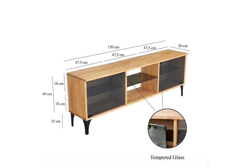 OBURUS Tv-bänk 150x40 cm Brun - Möbler - Vardagsrum - Tv-möbler & mediamöbler - Tv-bänkar