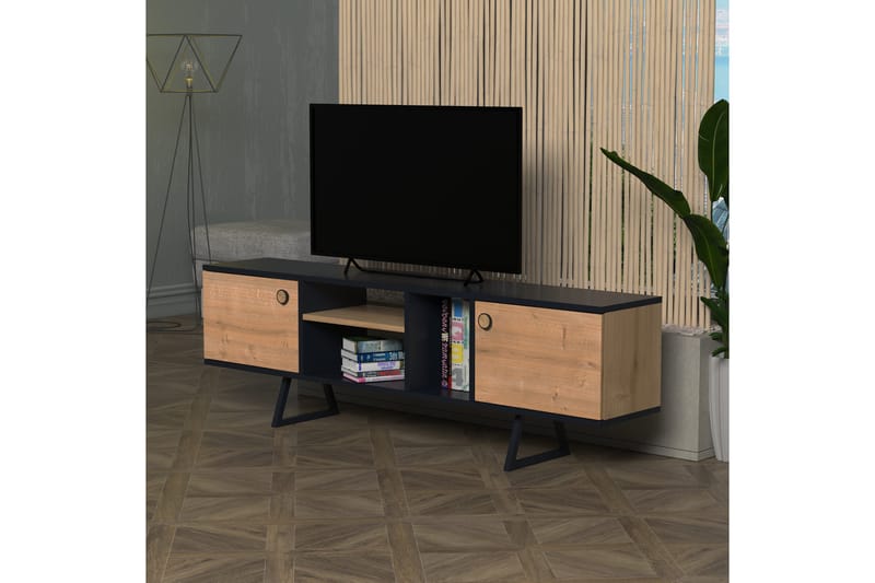 OBURUS Tv-bänk 160x50 cm Antracit - Möbler - Vardagsrum - Tv-möbler & mediamöbler - Tv-bänkar