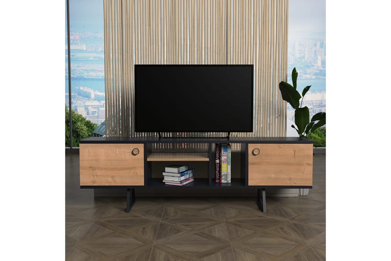 OBURUS Tv-bänk 160x50 cm Antracit - Möbler - Vardagsrum - Tv-möbler & mediamöbler - Tv-bänkar