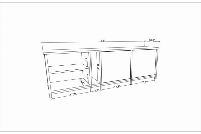 OBURUS Tv-bänk 160x50,8 cm Antracit - Möbler - Vardagsrum - Tv-möbler & mediamöbler - Tv-bänkar