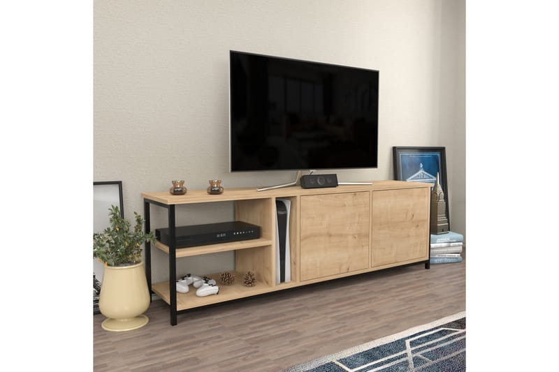 OBURUS Tv-bänk 160x50,8 cm Svart - Möbler - Vardagsrum - Tv-möbler & mediamöbler - Tv-bänkar