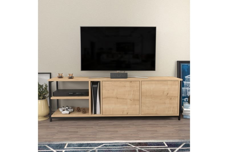 OBURUS Tv-bänk 160x50,8 cm Svart - Möbler - Vardagsrum - Tv-möbler & mediamöbler - Tv-bänkar