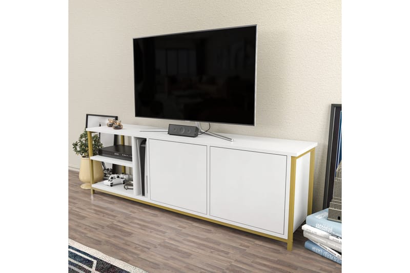 OBURUS Tv-bänk 160x50,8 cm Vit - Möbler - Vardagsrum - Tv-möbler & mediamöbler - Tv-bänkar