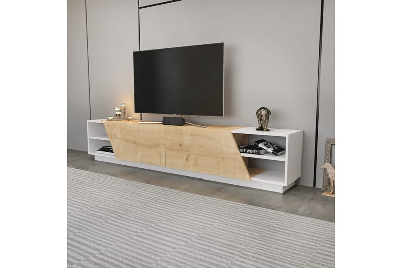 OBURUS Tv-bänk 240x47,4 cm Vit - Möbler - Vardagsrum - Tv-möbler & mediamöbler - Tv-bänkar