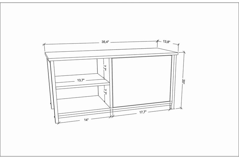 OBURUS Tv-bänk 89,6x50,8 cm Vit - Möbler - Vardagsrum - Tv-möbler & mediamöbler - Tv-bänkar