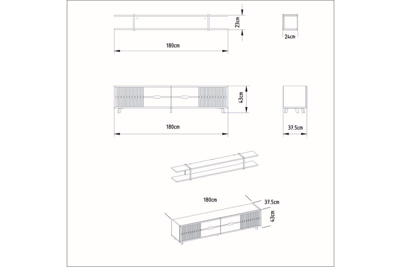 OLOLICA Tv-bänk 179,8 cm Vit - Möbler - Vardagsrum - Tv-möbler & mediamöbler - Tv-bänkar