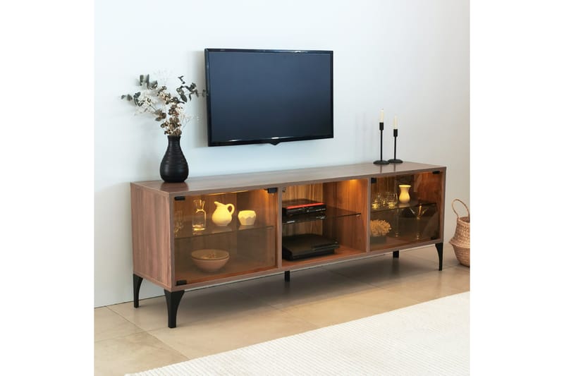 OLYMPOS Tv-bänk 160x35 cm Brun - Möbler - Vardagsrum - Tv-möbler & mediamöbler - Tv-bänkar