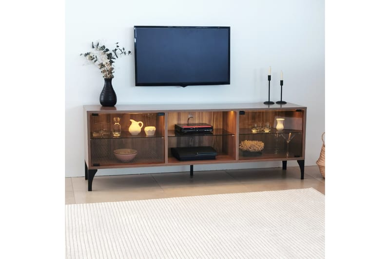 OLYMPOS Tv-bänk 160x35 cm Brun - Möbler - Vardagsrum - Tv-möbler & mediamöbler - Tv-bänkar