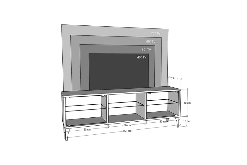 OLYMPOS Tv-bänk 160x35 cm Brun - Möbler - Vardagsrum - Tv-möbler & mediamöbler - Tv-bänkar