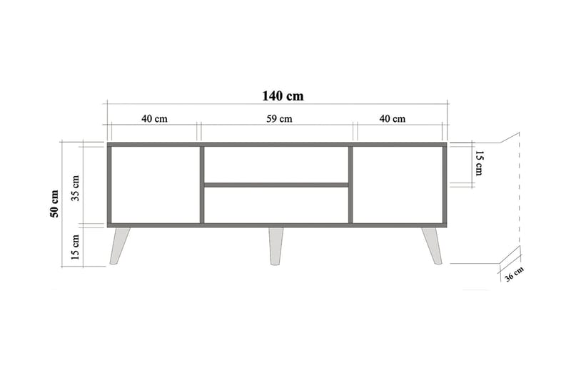 PETRONILA Tv-bänk 140 cm Körsbärsblom Trä - Brun/Grön - Möbler - Vardagsrum - Tv-möbler & mediamöbler - Tv-bänkar