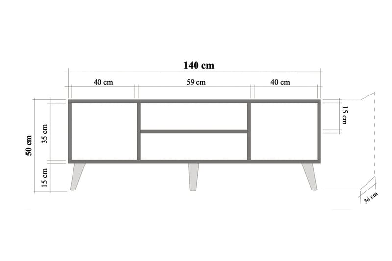 PETRONILA Tv-bänk 140 cm Trä - Ljusbrun - Möbler - Vardagsrum - Tv-möbler & mediamöbler - Tv-bänkar