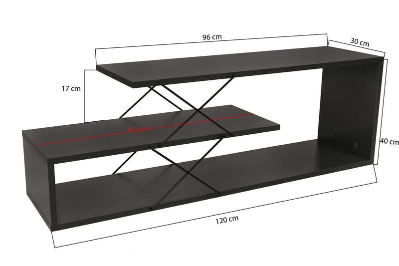 RIYANA Tv-bänk 120 cm Antracit - Möbler - Vardagsrum - Tv-möbler & mediamöbler - Tv-bänkar