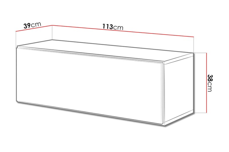 Roco TV-bänk 112,5x39x37,5 cm - Antracit - Möbler - Vardagsrum - Tv-möbler & mediamöbler - Tv-bänkar