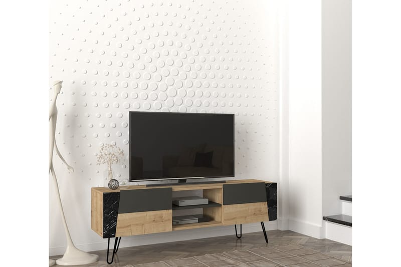 ROTBRINK Tv-bänk 150 cm Natur/Antracit - Möbler - Vardagsrum - Tv-möbler & mediamöbler - Tv-bänkar