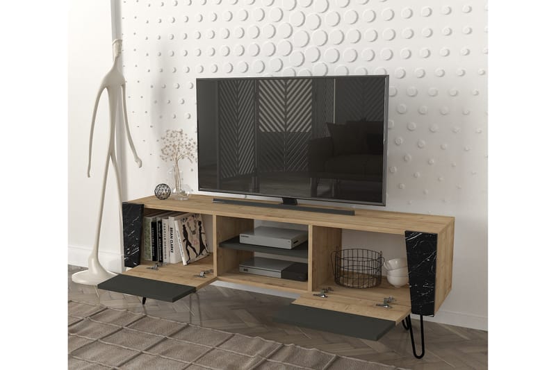 ROTBRINK Tv-bänk 150 cm Natur/Antracit - Möbler - Vardagsrum - Tv-möbler & mediamöbler - Tv-bänkar