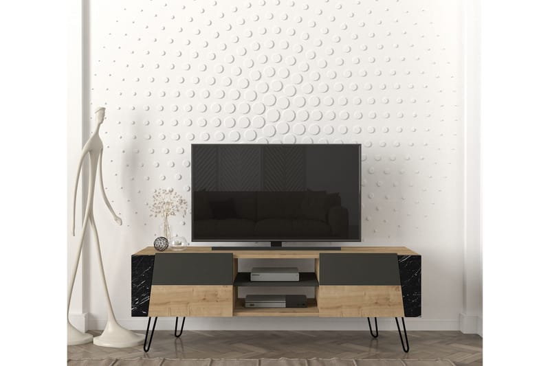 ROTBRINK Tv-bänk 150 cm Natur/Antracit - Möbler - Vardagsrum - Tv-möbler & mediamöbler - Tv-bänkar