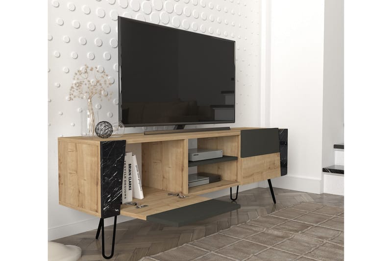 ROTBRINK Tv-bänk 150 cm Natur/Antracit - Möbler - Vardagsrum - Tv-möbler & mediamöbler - Tv-bänkar