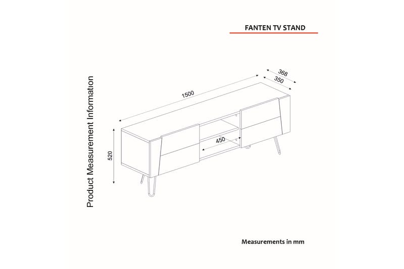 ROTBRINK Tv-bänk 150 cm Natur/Antracit - Möbler - Vardagsrum - Tv-möbler & mediamöbler - Tv-bänkar